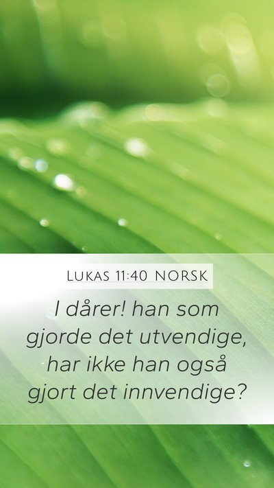 Lukas 11:40 NORSK Mobile Phone Wallpaper - I dårer! han som gjorde det utvendige, har ikke - Mobile Bible Verse Wallpaper