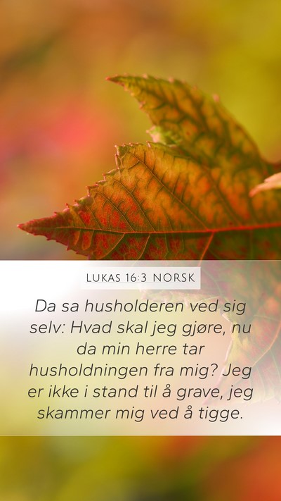 Lukas 16:3 NORSK Mobile Phone Wallpaper - Da sa husholderen ved sig selv: Hvad skal jeg - Mobile Bible Verse Wallpaper