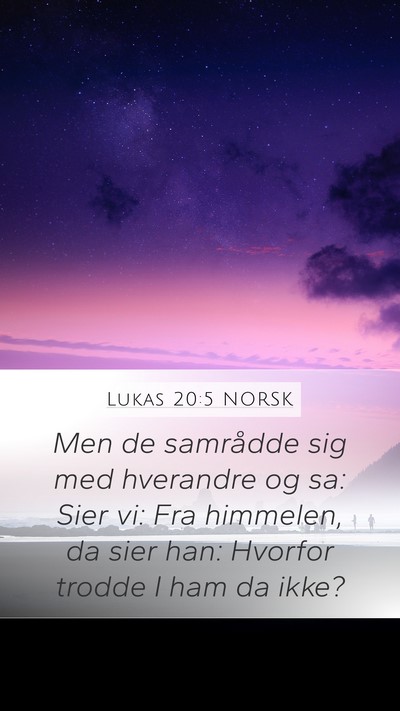 Lukas 20:5 NORSK Mobile Phone Wallpaper - Men de samrådde sig med hverandre og sa: Sier - Mobile Bible Verse Wallpaper