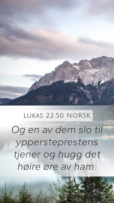 Lukas 22:50 NORSK Mobile Phone Wallpaper - Og en av dem slo til yppersteprestens tjener og - Mobile Bible Verse Wallpaper