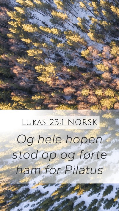 Lukas 23:1 NORSK Mobile Phone Wallpaper - Og hele hopen stod op og førte ham for - Mobile Bible Verse Wallpaper