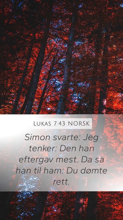 Lukas 7:43 NORSK Bible Verse Image
