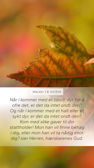 Malaki 1:8 NORSK Bible Verse Image