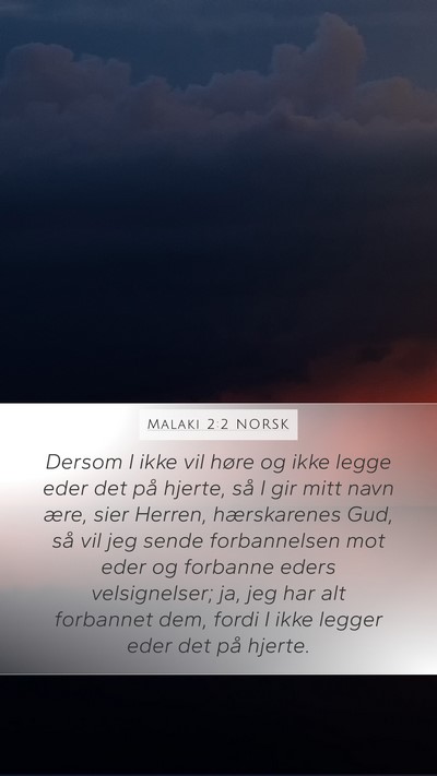 Malaki 2:2 NORSK Bible Verse Image