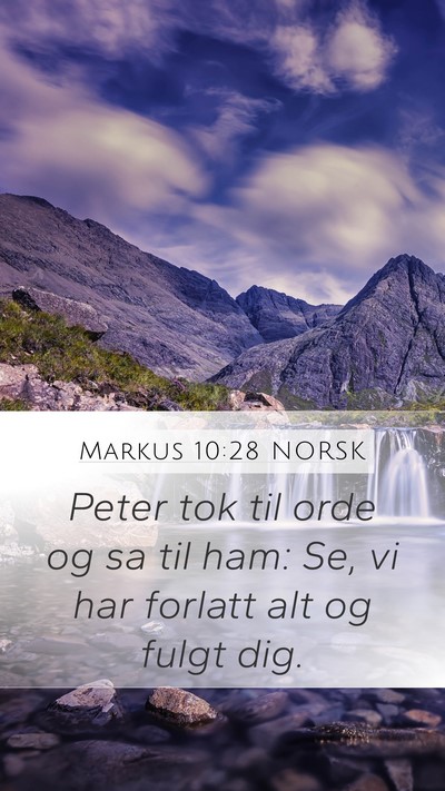 Markus 10:28 NORSK Bible Verse Image
