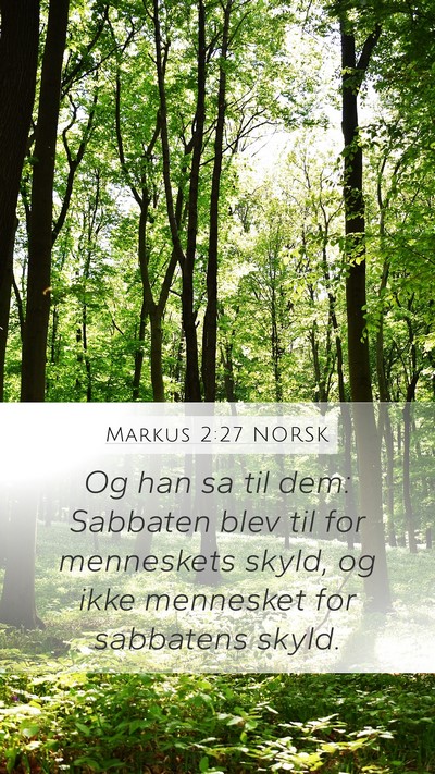 Markus 2:27 NORSK Bible Verse Image