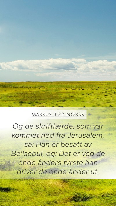 Markus 3:22 NORSK Bible Verse Image