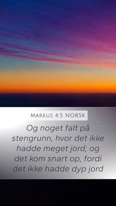 Markus 4:5 NORSK Bible Verse Image