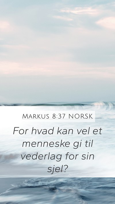 Markus 8:37 NORSK Mobile Phone Wallpaper - For hvad kan vel et menneske gi til vederlag for - Mobile Bible Verse Wallpaper