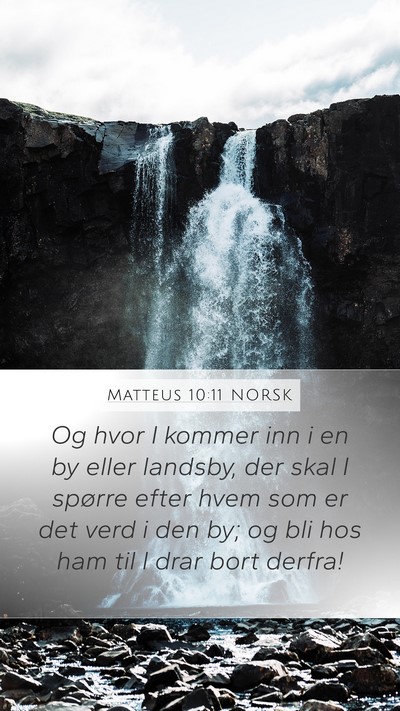 Matteus 10:11 NORSK Bible Verse Image