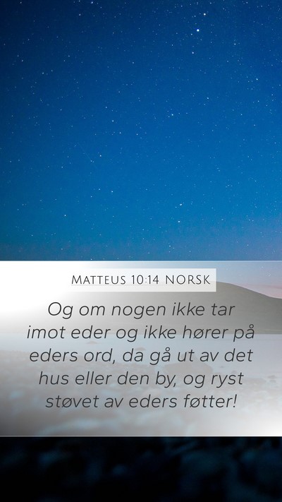 Matteus 10:14 NORSK Bible Verse Image