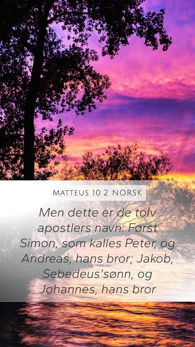 Matteus 10:2 NORSK Bible Verse Image