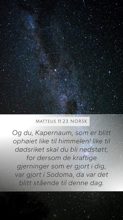 Matteus 11:23 NORSK Bible Verse Image