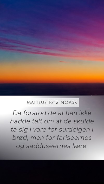 Matteus 16:12 NORSK Mobile Phone Wallpaper - Da forstod de at han ikke hadde talt om at de - Mobile Bible Verse Wallpaper