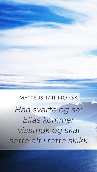 Matteus 17:11 NORSK Bible Verse Image
