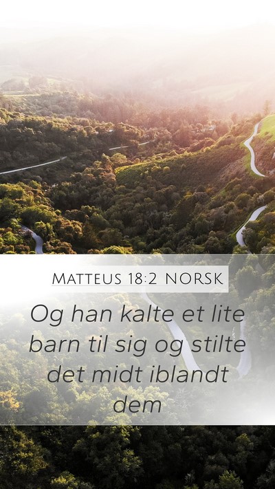 Matteus 18:2 NORSK Mobile Phone Wallpaper - Og han kalte et lite barn til sig og stilte det - Mobile Bible Verse Wallpaper