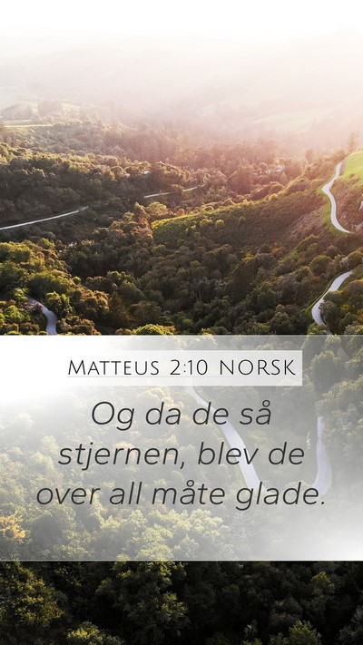 Matteus 2:10 NORSK Mobile Phone Wallpaper - Og da de så stjernen, blev de over all måte - Mobile Bible Verse Wallpaper
