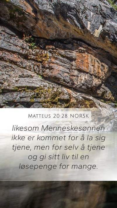 Matteus 20:28 NORSK Bible Verse Image