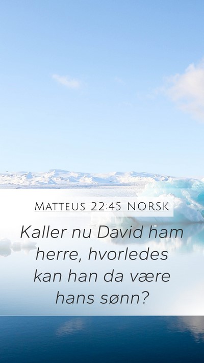 Matteus 22:45 NORSK Mobile Phone Wallpaper - Kaller nu David ham herre, hvorledes kan han da - Mobile Bible Verse Wallpaper