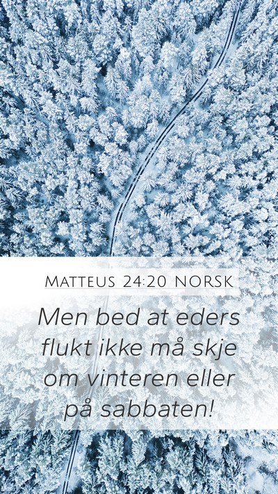 Matteus 24:20 NORSK Mobile Phone Wallpaper - Men bed at eders flukt ikke må skje om vinteren - Mobile Bible Verse Wallpaper