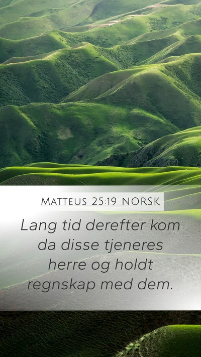 Matteus 25:19 NORSK Bible Verse Image