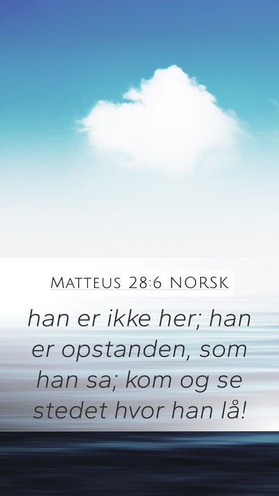Matteus 28:6 NORSK Bible Verse Image