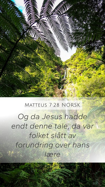 Matteus 7:28 NORSK Bible Verse Image