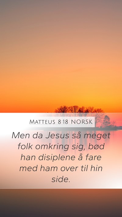 Matteus 8:18 NORSK Bible Verse Image