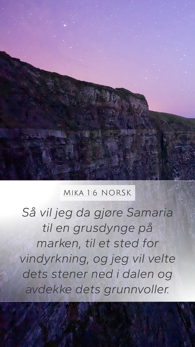 Mika 1:6 NORSK Bible Verse Image