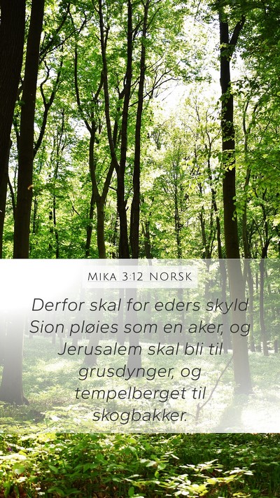 Mika 3:12 NORSK Bible Verse Image
