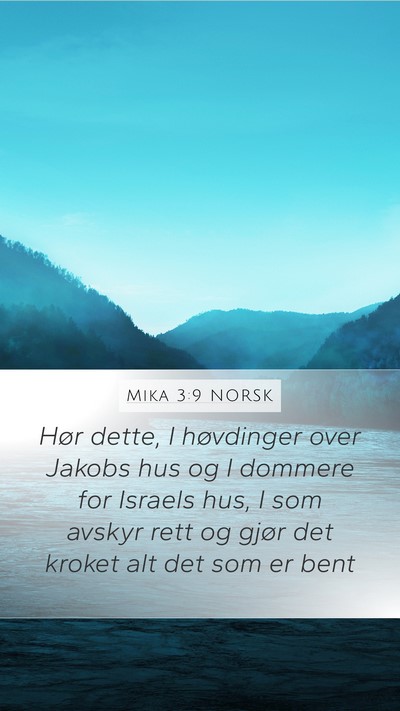 Mika 3:9 NORSK Bible Verse Image