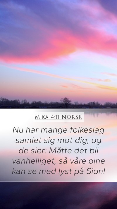Mika 4:11 NORSK Bible Verse Image