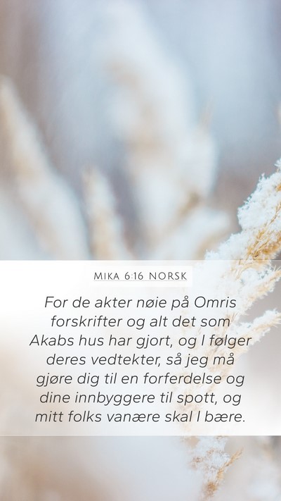 Mika 6:16 NORSK Bible Verse Image