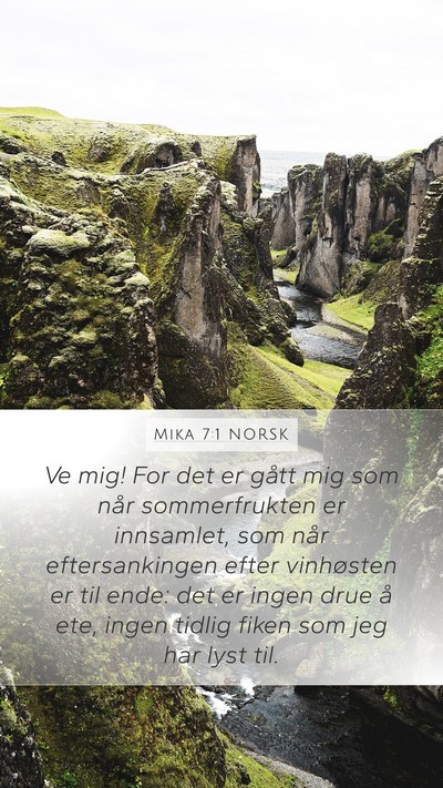Mika 7:1 NORSK Bible Verse Image
