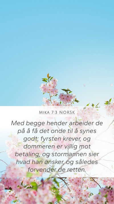Mika 7:3 NORSK Bible Verse Image
