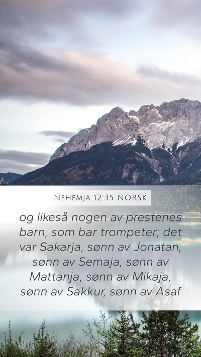 Nehemja 12:35 NORSK Bible Verse Image