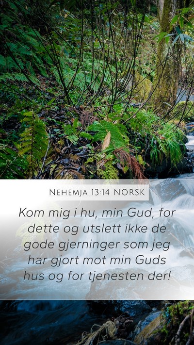 Nehemja 13:14 NORSK Bible Verse Image