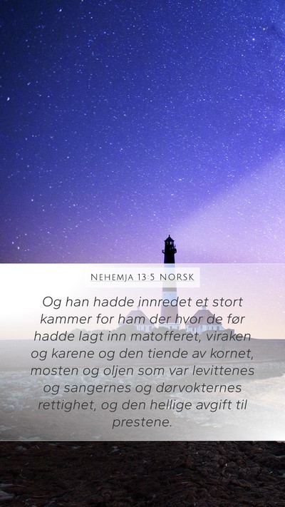 Nehemja 13:5 NORSK Bible Verse Image
