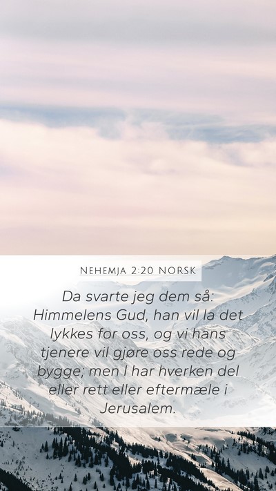 Nehemja 2:20 NORSK Bible Verse Image