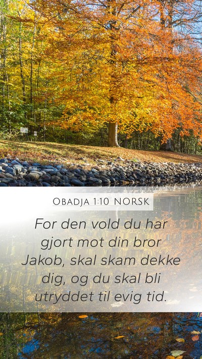 Obadja 1:10 NORSK Bible Verse Image