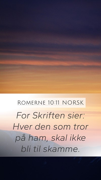 Romerne 10:11 NORSK Bible Verse Image