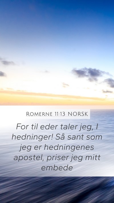 Romerne 11:13 NORSK Mobile Phone Wallpaper - For til eder taler jeg, I hedninger! Så sant som - Mobile Bible Verse Wallpaper