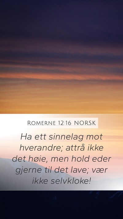 Romerne 12:16 NORSK Bible Verse Image