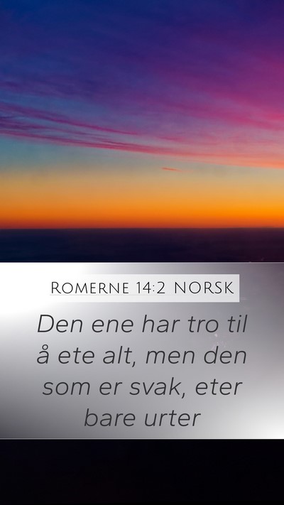 Romerne 14:2 NORSK Bible Verse Image