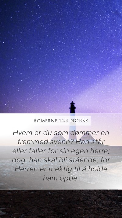 Romerne 14:4 NORSK Bible Verse Image