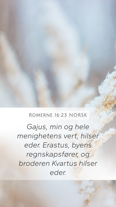Romerne 16:23 NORSK Bible Verse Image