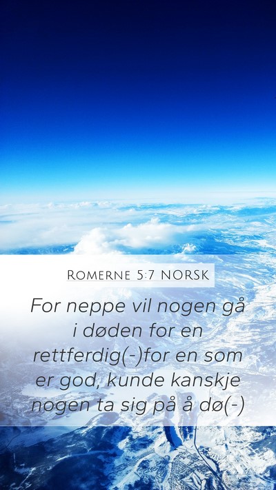 Romerne 5:7 NORSK Bible Verse Image