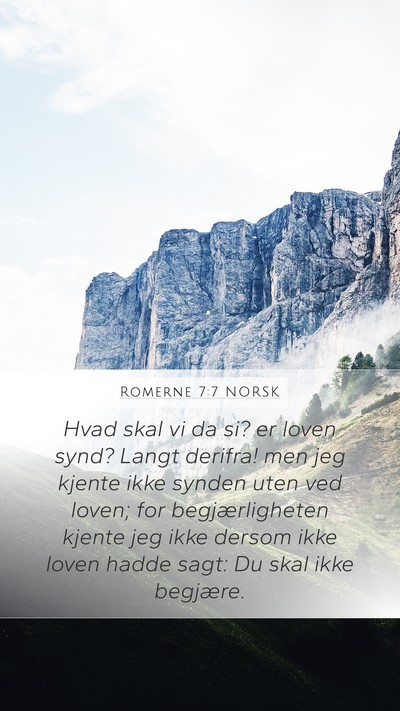 Romerne 7:7 NORSK Bible Verse Image