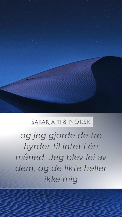 Sakarja 11:8 NORSK Bible Verse Image