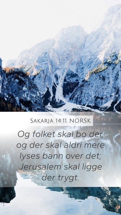 Sakarja 14:11 NORSK Bible Verse Image